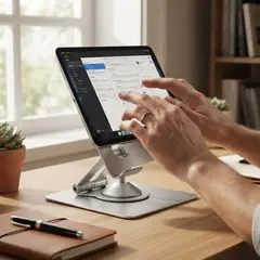 GENERICO - Soporte Metálico para Tablet Giratorio 360° Ajustable