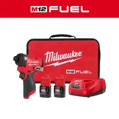 MILWAUKEE - Kit de destornillador de impacto hexagonal M12 FUEL™ de 1/4"