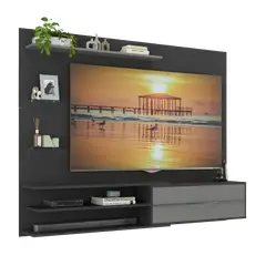GENERICO - Panel para TV Rio hasta 65 Pulgadas con Repisas de Vidrio / Negro