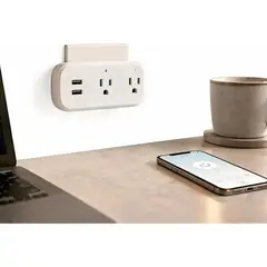 GENERICO - Enchufe Inteligente Doble WiFi USB Alexa Google Home