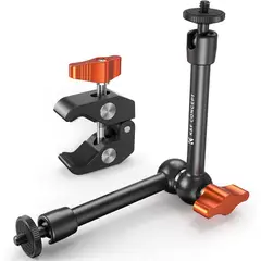 K&F CONCEPT - Brazo mágico de 25cm con abrazadera para montaje de equipo audiovisual de cámara