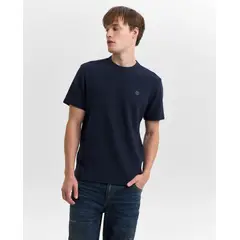AMERICANINO - Camiseta Hombre Texturizada Manga Corta Cuello Redondo