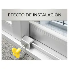 GENERICO - Cerradura Ventana Corrediza Sin Perforar Tope De Seguridad En Aluminio Con Llave X 4 Pc