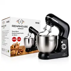 RENAHOUSE - Batidora Profesional 5.3L 500W 6 Velocidades Acero Inoxidable
