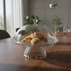 GENERICO - Bandeja Elegante Con Cúpula Transparente PQ