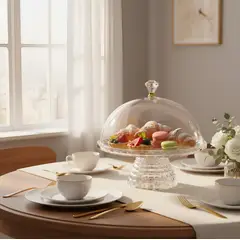 GENERICO - Bandeja Elegante Con Cúpula Transparente GD