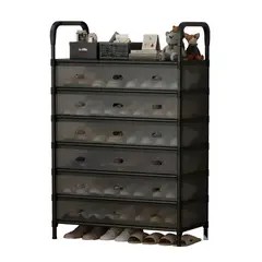 GENERICO - Organizador De Zapatos Multifuncional 7 Niveles Negro