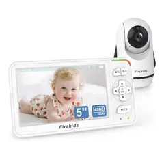 GENERICO - Monitor de Bebé Firskids 5” Cámara 320° Visión Nocturna Sin WiFi Audio Bidireccional
