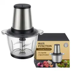 GENERICO - Procesador Picador Eléctrico Multifuntión 2L 850W Acero Inoxidable