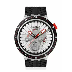 SWATCH - Relojes Unisex The Pilgrim - Tread On It. Reloj Silicona Negro SB05K103