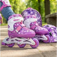 BRITOCHET - Patines Para Niños Ajustables 27-29 Kit Casco Protecciones