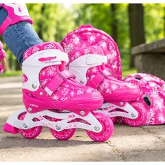 BRITOCHET - Patines Para Niños Ajustables 27-29 Kit Casco Protecciones