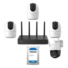 IMOU - Kit Cámaras De Seguridad Wifi 2k Con Nvr 500gb