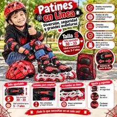 BRITOCHET - Patines Para Niños Ajustables 30-33 Kit Casco Protecciones
