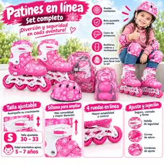 BRITOCHET - Patines Para Niños Ajustables 30-33 Kit Casco Protecciones