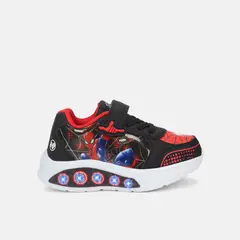 MARVEL - Tenis Con Luces Para Niño Licenses Negro Freestone First Step Boys 1 +