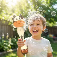 GENERICO - Varita Lanza Burbujas De Vaquita Luz Y Sonido Burbujero Niño