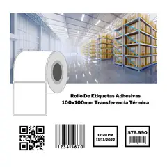 GENERICO - ROLLO TERMICO DIRECTO 100X100MM ( ROLLO POR 500 ETIQUETAS)