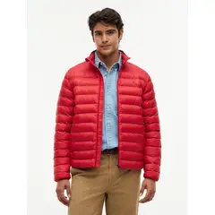 TOMMY HILFIGER - Chaqueta roja plegable repelente al agua