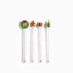 AMBIENTE GOURMET - Mezcladores en vidrio noche buena set x4