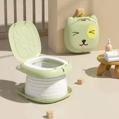 FRAGOLA KIDS - Vasenilla Orinal Portátil Plegable Viaje Dispensador Niños Verde
