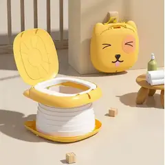 FRAGOLA KIDS - Vasenilla Orinal Portátil Plegable Viaje Dispensador Niños Amarillo