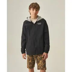 CHEVIGNON - Chaqueta Negra Parka con Capucha para Niño