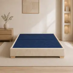 GENERICO - Base cama sencilla 1.00x190 dividida color marfil antifluido pata madera