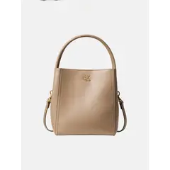 CALVIN KLEIN - Bolso beige saco con monograma y herrajes