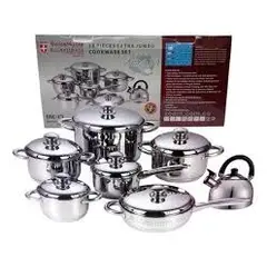GENERICO - Juego De Ollas Acero Inoxidable Swisshome X 13 Gratis Tetera