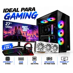 POWER GROUP - PC GAMER AMD RYZEN 7 5700G + RX 9060 16GB + 32GB RAM + 2TB SSD + MONITOR 27” 120Hz