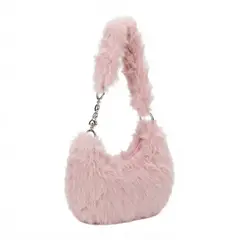 GENERICO - Bolso Peluche Suave Cadena Corazones Estilo Y Tendencia