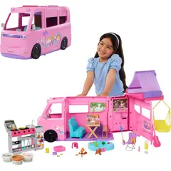 MATTEL - Cámper De Barbie De Los Sueños Con Tienda De Campaña HRJ78