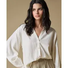 ESPRIT - Camisa para Mujer Cuello en V Versátil para Diario