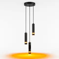 GENERICO - Lámpara Colgante LED 3 Luces Moderna Decorativa Negra Para Techo