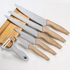GENERICO - Set de 5 Cuchillos de Cocina + Pelador de Papas