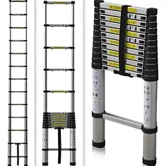 QUICK - Escalera Telescopica Aluminio Retráctil 38 Mts Soporta 150k