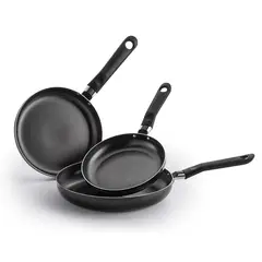 NIA - Juego 3 Sartenes Original Antiadherentes 20 24 Y 28 Cm Estufas A Induccion Y Gas