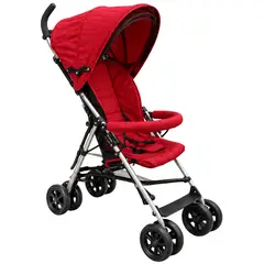 GENERICO - Coche Paseador Bebé Convertible Plegable Con Capota Ajustable 212 Rojo BBL