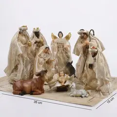 GENERICO - Pesebre Sagrada Natividad 35 cm de alto × 15 cm de ancho.