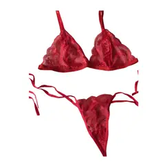 PROVOCAME - Conjunto Ropa Interior Femenino Sexy Lenceria Erotica Tanga Amarrar Basico
