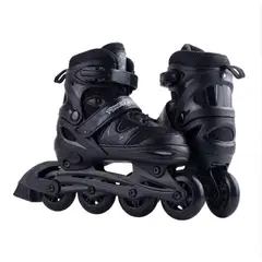 GENERICO - Patines En Linea Expandibles Talla M Negro Con Kit Seguridad