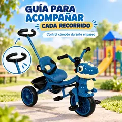BRITOCHET - Triciclo Infantil Dinosaurio Con Música 3 Ruedas WS801A-3