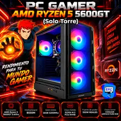 MSI - PC GAMER AMD RYZEN 5 5600GT + 16GB RAM DDR4 + 512GB SSD + CHASIS COGUAR AIRFACE PURE RGB (SOLO TORRE