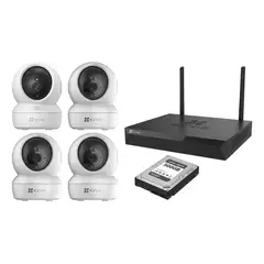 EZVIZ - Kit Cámaras De Seguridad Wifi 2k Con Nvr 500gb