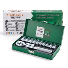 PROTOOL - Juego De Copas Rachet 12 Pzs 1/2 Germany CR-V