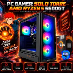 MSI - PC GAMER AMD RYZEN 5 5600GT + 16GB RAM DDR4 + 1TB SSD + CHASIS COGUAR AIRFACE PURE RGB (SOLO TORRE)