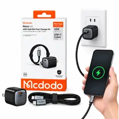 MCDODO - Cargador 45W GaN + Cable USB-C 3m