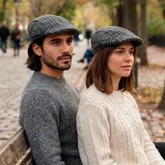 VITTORIA - Boina Inglesa Paño Unisex Sol Moda Gorro sombrero Gris Claro
