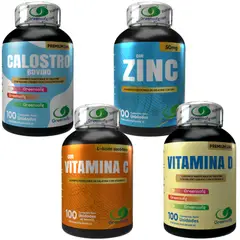 NATURAL ENERGY PRODUCTS - Calostro Bovino + Vitamina C + Zinc + Vitamina D Pack Inmunidad Premium